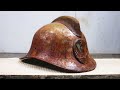 Restoring rusty dented USSR firefighter's helmet - VINTAGE RESTORATION