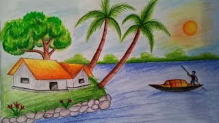 scenery drawing natural step draw easy drawings