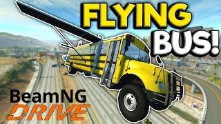 The Not So Magical Flying School Bus Chase! - BeamNG Gameplay & Crashes - Police Escape screenshot 4