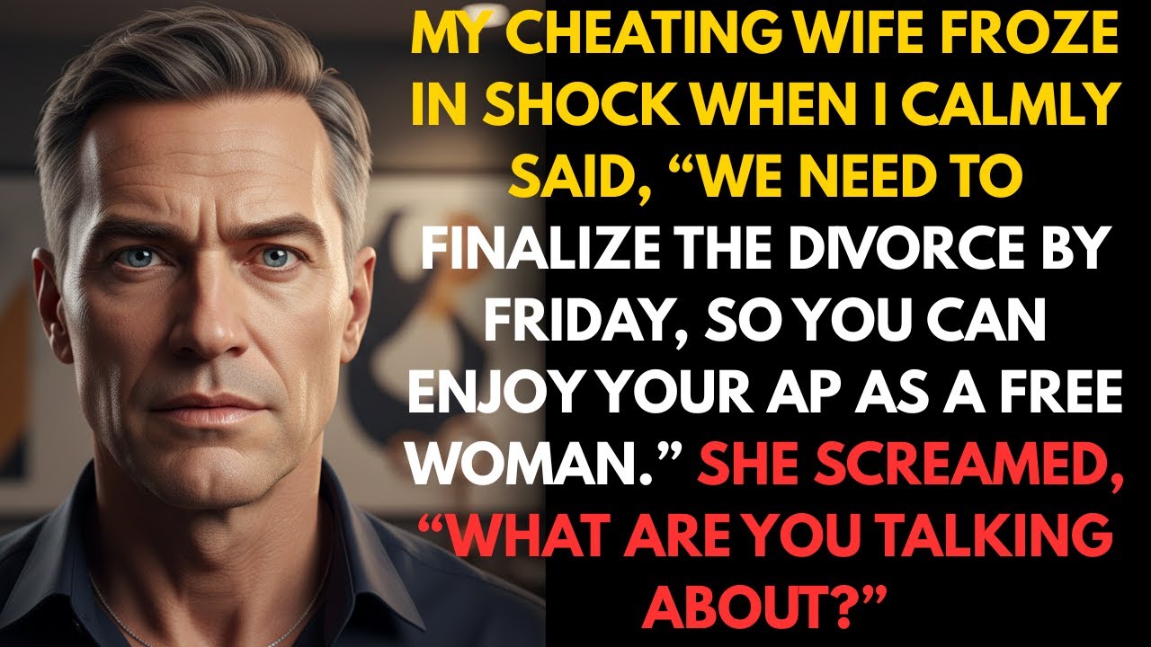 My cheating wife froze in shock when I calmly said, 'We need to finalize the divorce by Friday...