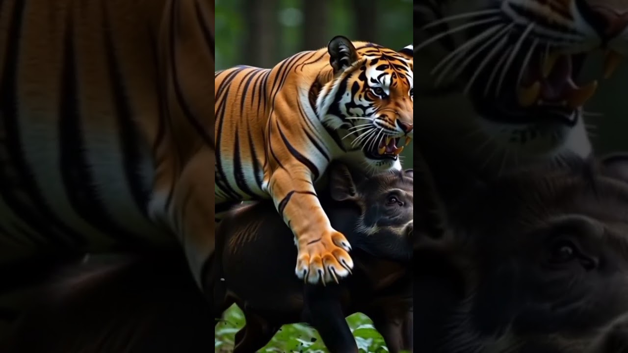 Tiger vs wild boar 