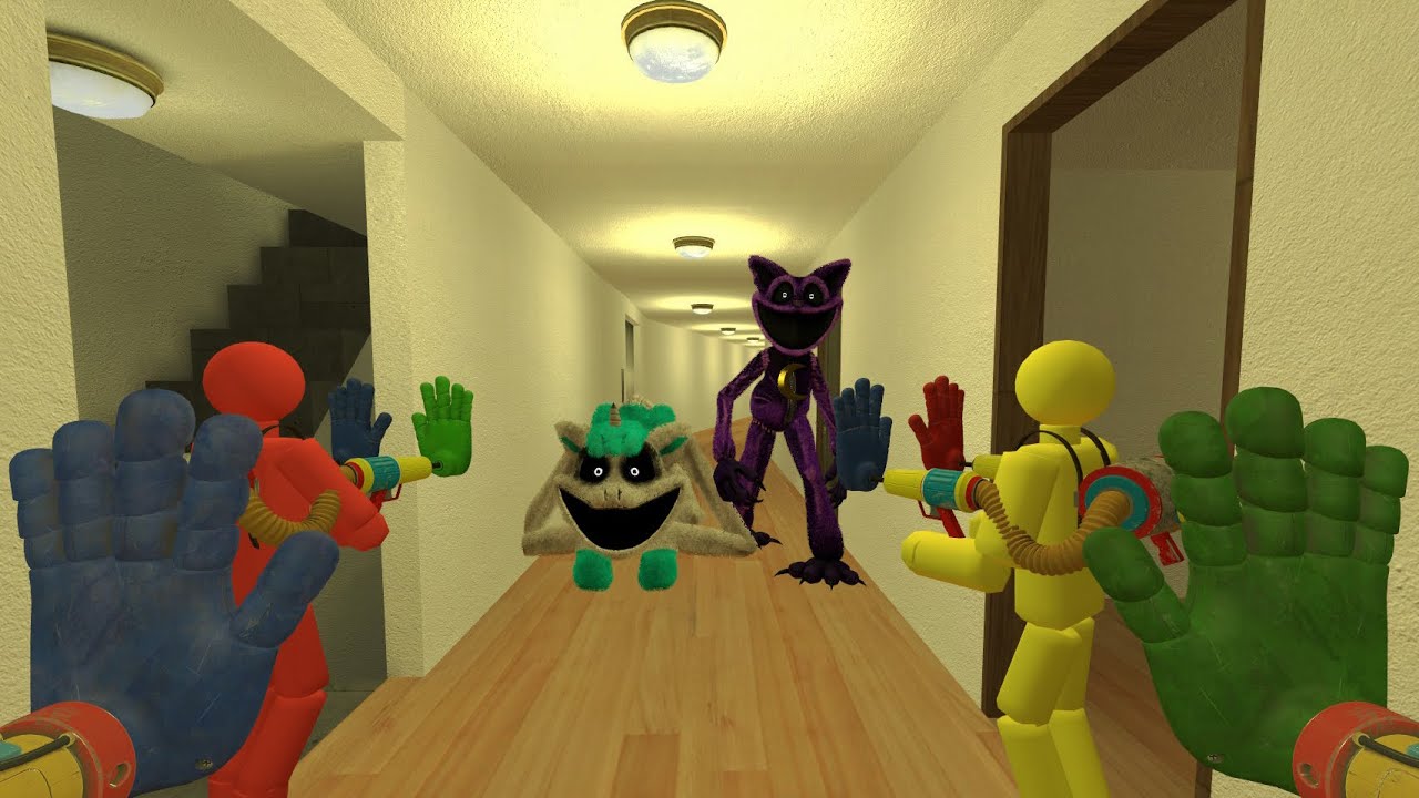 Creepy Crafty Corn & CatNap Standing Chase 100 Players in Liminal Hotel in Garry's Mod Gmod