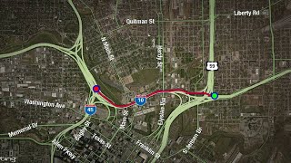 Part of I-10 closed for construction