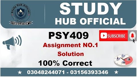 PSY409 Assignment 1 Solution Fall 2022, PSY409 Assignment 1 solution 2022, PSY409 assig1 fall 2022