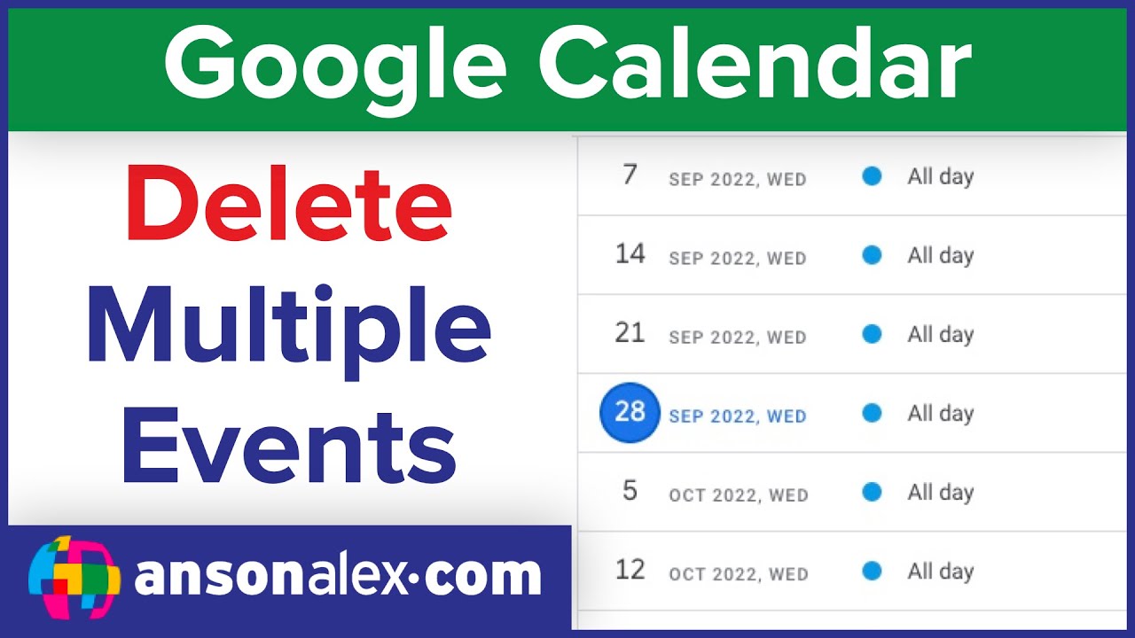 Delete Multiple Events at Once on Google Calendar YouTube