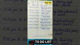 TO DO LIST DAY-84..TARGET BANK AND INSURANCE EXAM. #bankingexams #govtjobs #sbi #ibps #rrb #todolist