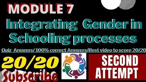 diksha 2.0 module 7 | Integrating Gender in Schooling processes | Quiz Answers | Second set |