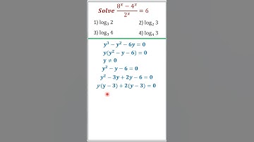 exponential equation, 𝑺𝒐𝒍𝒗𝒆  (8^𝑥−4^𝑥)/2^𝑥 =6