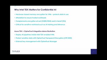 Intel TDX + Thales CipherTrust | Attested Confidential Compute for Secure AI