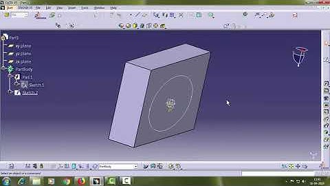 Tutorial Catia V5.....How To Use "Drafted Filleted Pocket " Tool.