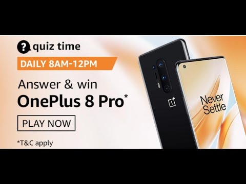 Amazon 26 Aug 2020 Quiz Answers: Play And Win OnePlus 8 Pro Mobile | Today's Amazon Quiz Answers ??