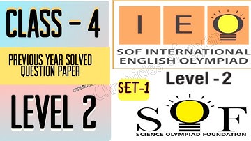 IEO International English Olympiad Class 4 Level 2 Previous Year Solved Question Paper #ieo #sof
