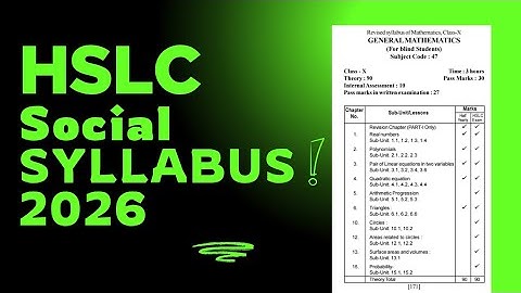 HSLC 2026 Social Science Syllabus || Class 10 final exam Social Syllabus 