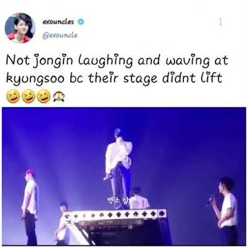 just #EXO kai laughed at kyungsoo cause his stage is not riseup 😅