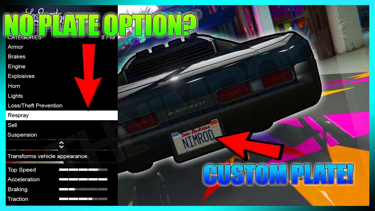 gta online license plate not centered