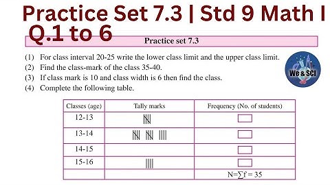 Practice Set 7.3 | Q.1 to 6 | L.7 Statistics | 9th Math I Std 9 Algebra
