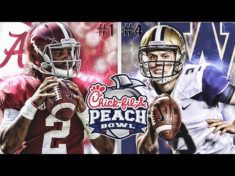 #1 Alabama vs #4 Washington | 2016 Chick-fil-A Peach Bowl | NCAA Football Simulation