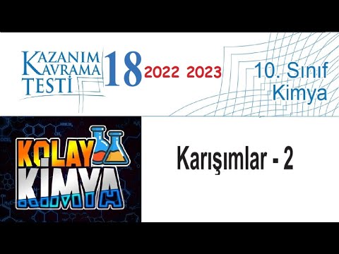 10. SINIF KAZANIM KAVRAMA TESTLERİ 18  Karışımlar  2(2022 2023)