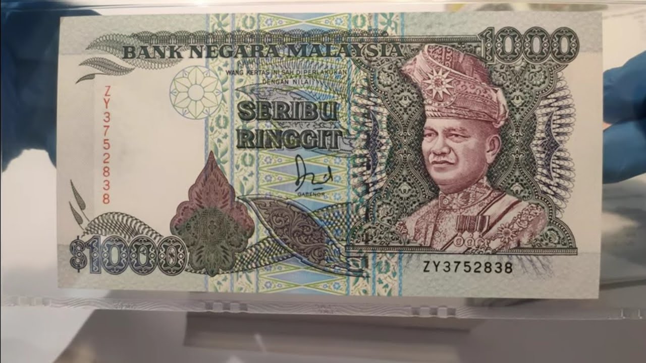Malaysia 1986 6th Series RM1000 banknote - YouTube