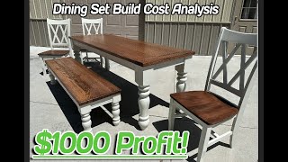 How to Make Money Woodworking || Cost Analysis Table Build || $1000 Profit || How to Build A Table