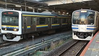 【入線】千葉駅にJR東日本総武快速線E217系快速久里浜行きが入線　ミニ３８２