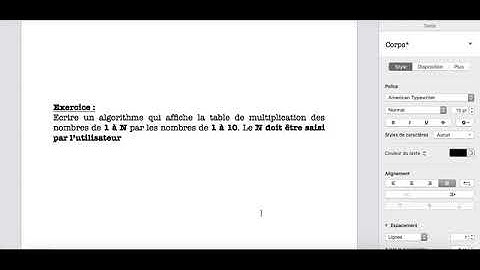 Boucles Imbriquées en exemple