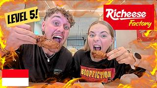 FIRST TIME TRYING RICHEESE FACTORY LEVEL 5 IN INDONESIA 🇮🇩 (Can We Handle It?!)
