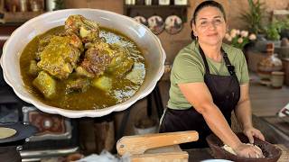 Pork Ribs in Green Sauce and Freshly Made Tortillas | Hibiscus Water |