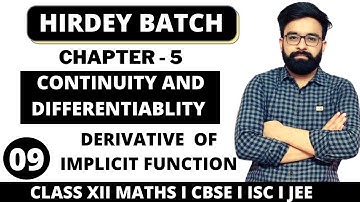 Derivative of Implicit Functions | Exercise 5.3 | Class 12th