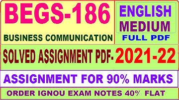 begs 186 solved assignment 2021-22 / begs 186 solved assignment in English / ignou begs 186