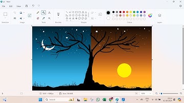 How to Draw in Paint | Double Gradient Background Scenery | MS Paint Tutorial in Hindi