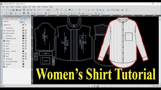Women's Shirt Pattern Tutorial/Optitex Shirt Tutorial/Shirt Design/ Female Tops Tutorial/Shirt