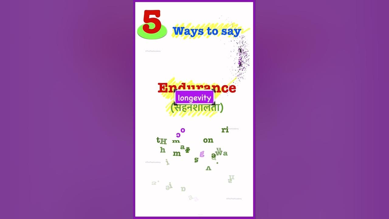5 ways to say Endurance Synonyms and Antonyms YouTube