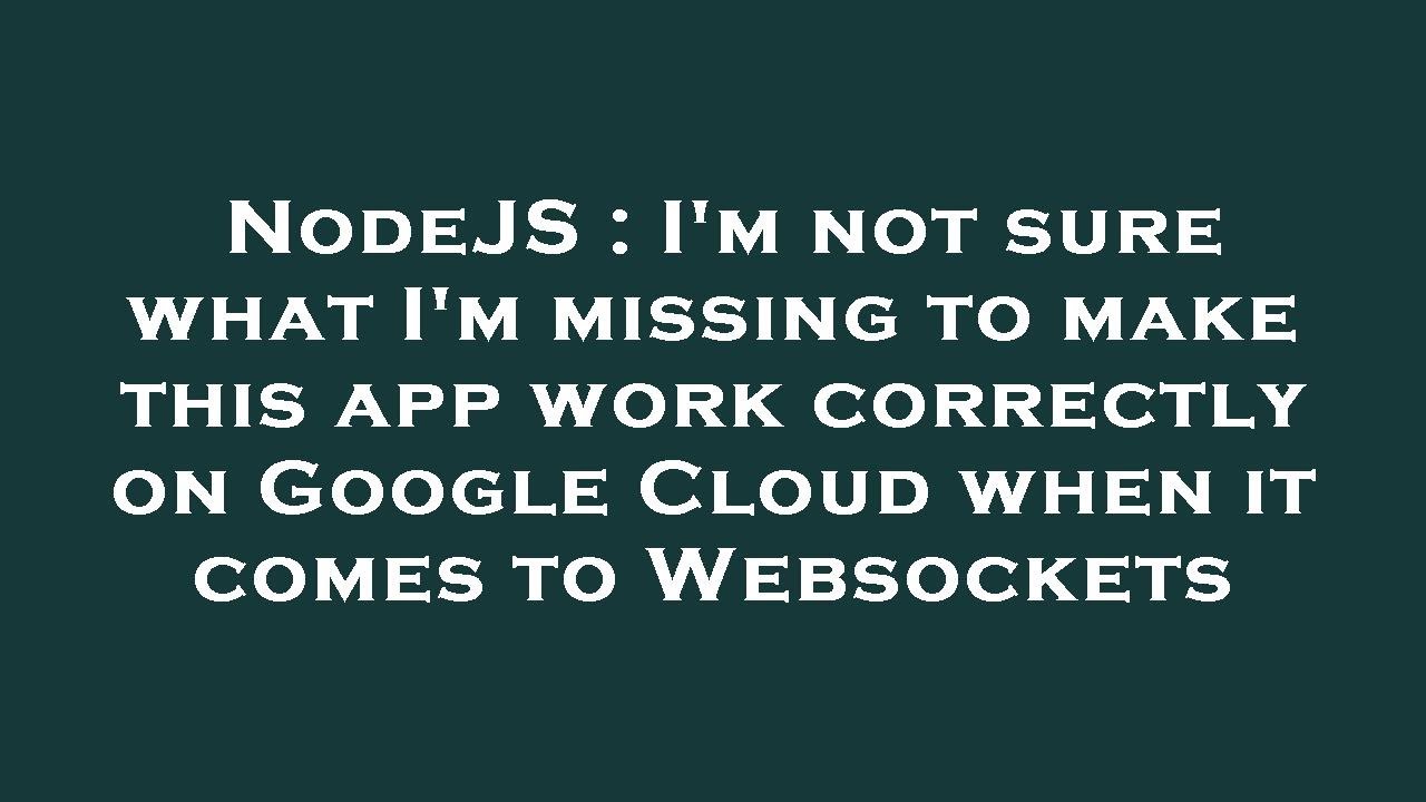 NodeJS : I'm not sure what I'm missing to make this app work correctly ...