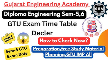 📢GTU Exam Time Table Declared 2025😱  | Diploma Sem-5,6 Date Out🔥 | How to Check Time Table ✅#gtuexam