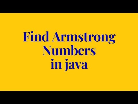 how to find an armstrong number in java
