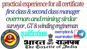 #miningexam practical experience for 1st & 2nd class mgr, surveyor, om, ms, etc. And qualifications