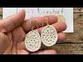 Crochet flower earrings _ egg shape _ jasmine stitches 