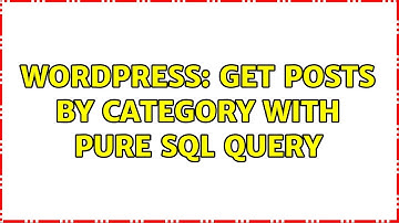 Wordpress: Get posts by category with pure SQL query