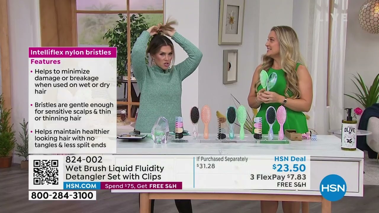 Wet Brush Liquid Fluidity Detangler Set with Clips