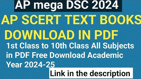 how to download AP text books 1st class to 10th class 2024-25 |AP SCERT textbooks in PDF#Apmegadsc