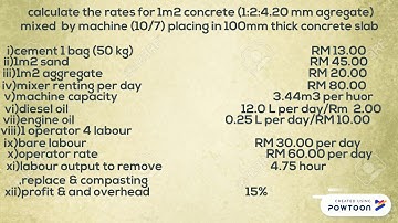 BUILD UP RATE FOR CONCRETE WORK