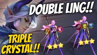 TRIPLE CRYSTAL DOUBLE 3 STAR LING !! BEST STRATEGY !! MAGIC CHESS MOBILE LEGENDS