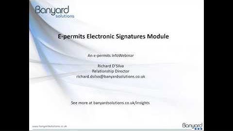 e-permits Electronic Signatures Module Training Video