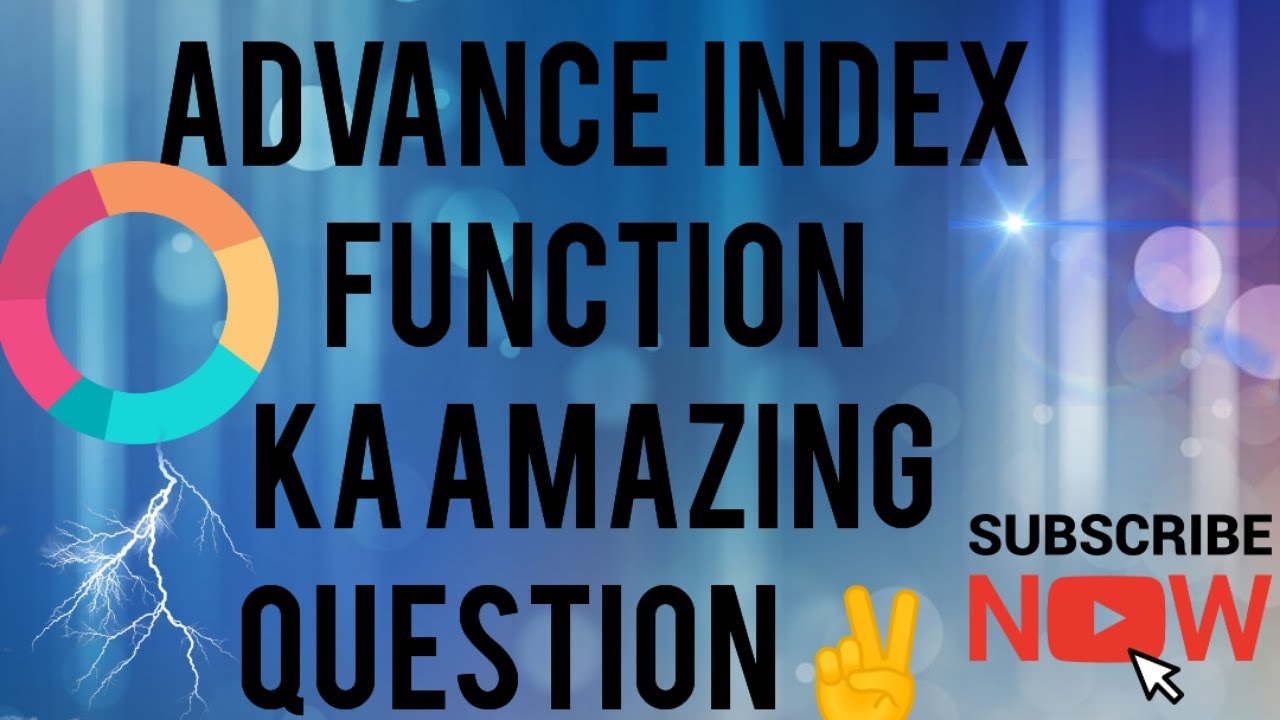 Advance Index Function Awasom Use 😮#youtubevideo #excel - YouTube