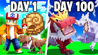 I Spent 100 DAYS as a FOSSIL TRAINER in Pokémon Minecraft Vs my Rival! (Duos Cobblemon)