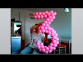 Ballondekoration Ziffer Drei, balloon decoration digit three