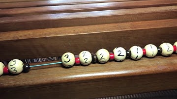 Using beads to track the treadles on a complicated weaving pattern