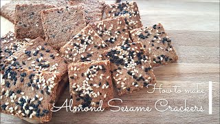 Easy! Almond Sesame Crackers Recipe - VEGAN, Gluten-Free, Dairy-Free