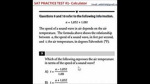 SAT PRACTICE TEST 1 MATH Q09cal
